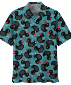 Duck Hawaiian Shirt Black 3- For men and women - Fanshubus