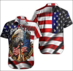 Eagle American Home Of The Free Hawaiian Shirt | For Men &amp; Women | Adult |- For men and women - Fanshubus