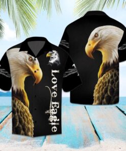 Eagle Black Amazing Design Hawaiian Shirt- For men and women - Fanshubus