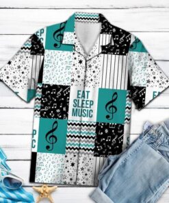 Eat Sleep Music Tropical Hawaiian Shirt