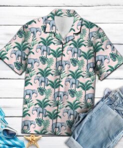 Elephant Coconut Palm Hawaiian Shirt- For men and women - Fanshubus