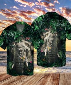 Elephant Hiding Tropical Hawaiian Shirt- For men and women - Fanshubus