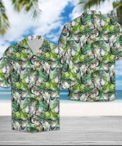 Elephant Tropical Palm Leaves Hawaiian Shirt- For men and women - Fanshubus