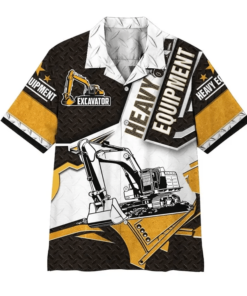 Excavator Heavy Equipment Hawaiian Shirt- For men and women - Fanshubus