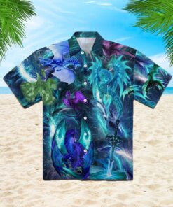 Fantasy Blue Dragon Hawaiian Shirt