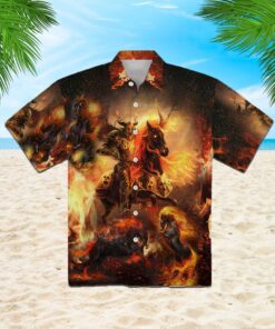 Fire Horse Warrior Hawaiian Shirt