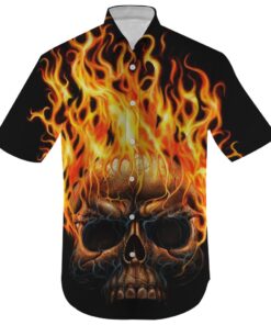 Fire Skull  -  Hawaiian shirt