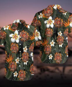 Firefighter Orange Fashion Design Hawaiian Shirt- For men and women - Fanshubus