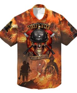 Firefighter Skull Hawaiian Shirt - For men and women - Fanshubus