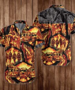 Firefighter Symbol In Fire Hawaiian Shirt- For men and women - Fanshubus