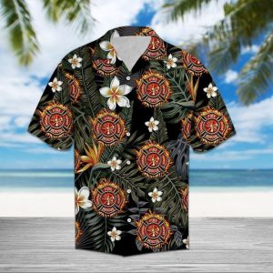 Firefighter Tropical Hawaiian Shirt - For Men and Women - Fanshubus
