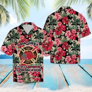 Firerighter Red Nice Design Hawaiian Shirt - For men and women - Fanshubus