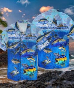 Fish Catching 3D Full Print Hawaiian Shirt Shirt- For men and women - Fanshubus