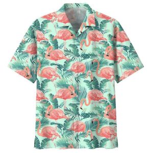 Flamingo Colorful Best Hawaiian Shirt  Tshirt - For men and women - Fanshubus
