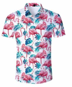 Flamingo Floral Hawaiian Shirt- For men and women - Fanshubus