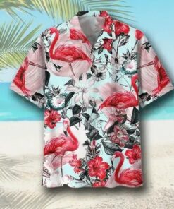 Flamingo Flower Hawaiian Shirt 2- For men and women - Fanshubus