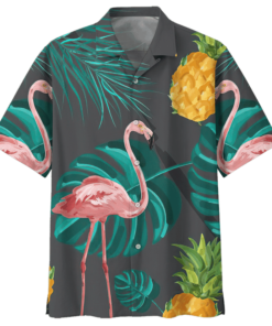 FLAMINGO HAWAIIAN SHIRT 15- For men and women - Fanshubus