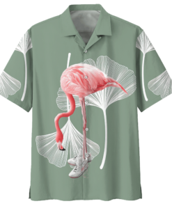 Flamingo With Sneakers Hawaiian Shirt- For men and women - Fanshubus