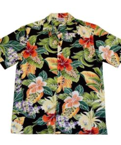 Floral Black Unique Design Hawaiian Shirt 3- For men and women - Fanshubus