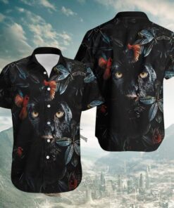 Flower Cardinal Panther Unisex Hawaiian Shirt - For Men and Women - Fanshubus