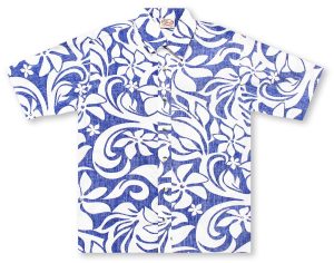 Flowers Blue White Nice Design Hawaiian Shirt- For men and women - Fanshubus
