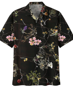 Flowers Botanical Hawaiian Shirt Red 2- For men and women - Fanshubus