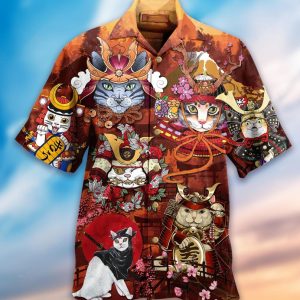 For Men And Women -  I Will Become A Samurai Cats Hawaiian Shirt  -  Crazy Funny Hawaiian Shirt  -  Vintage Hawaiian Shirt - For Men and Women Fanshubus