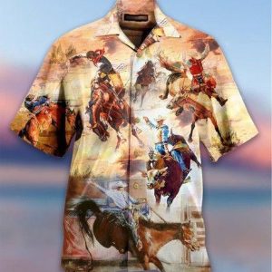 For Men And Women -  Legacy Is Rodeo Cowboy 3D Print Hawaiian Shirt  -  Crazy Funny Hawaiian Shirt  -  Western Vintage Hawaiian Shirt - For Men and Women Fanshubus