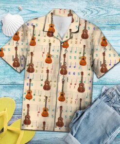 For Ukulele Lover Peach Awesome Design Hawaiian Shirt - For men and women - Fanshubus