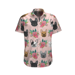 French Bulldog Flowers Hawaiian Shirt- For men and women - Fanshubus