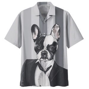 French Bulldog Man In Vest Hawaiian Shirt- For men and women - Fanshubus