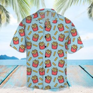 French Fries Blue Unique Design Hawaiian Shirt- For men and women - Fanshubus