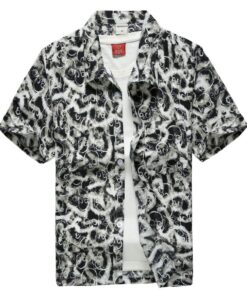 Funky Skull White Nice Design Unisex Hawaiian Shirt- For men and women - Fanshubus