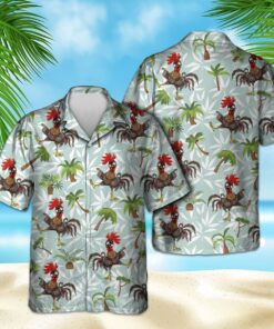 FUNNY CHICKEN HAWAIIAN SHIRT .