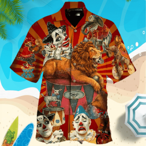 Funny Circus with Clown Halloween Hawaiian Shirt | For Men &amp; Women | Adult |- For men and women - Fanshubus