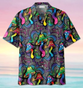 Funny Hippie Mushroom Hawaiian Shirts Colorful Style- For men and women - Fanshubus