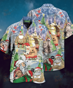 Funny Tattoo Santa Claus Hawaiian Shirt- For men and women - Fanshubus