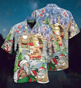 Funny Tattoo Santa Claus Hawaiian Shirt- For men and women - Fanshubus