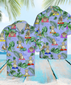 Funny Turtle Yoga Practice Hawaiian Shirt- For men and women - Fanshubus