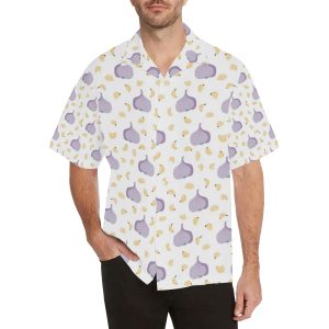 Garlic Pattern Theme Men's All Over Print Hawaiian Shirt - For Men and Women - Fanshubus