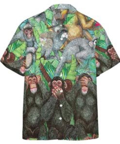 Gearhumans Monkey Tropical Hawaiian Shirt- For men and women - Fanshubus