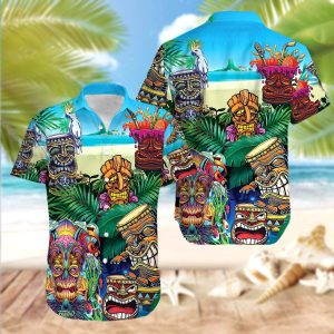 Get Lost On A Island Tiki Tiki Unisex Hawaiian Shirts- For men and women - Fanshubus