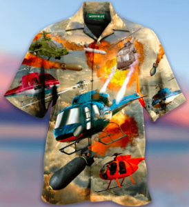 Getting High With Helicopter Ride Unisex Hawaiian Shirts- For men and women - Fanshubus