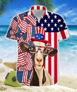 Goat 4th Of July Hawaiian Shirt  -  Unisex  -  Adult  -