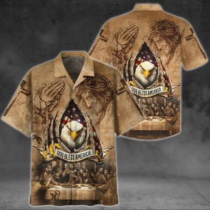 God Bless America Hawaiian Shirt | For Men &amp; Women | Adult | Hw3421- For men and women