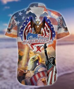 God Bless American Patriotism Eagle Hawaiian Shirt- For men and women - Fanshubus