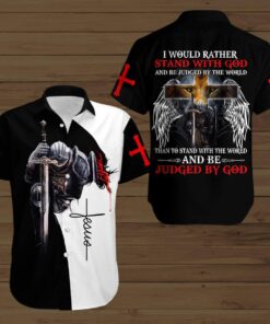 God i would rather stand with god Hawaiian Shirt - For Men and Women Fanshubus