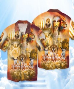 God With Animals 3D Full Print Hawaiian Shirt Shirt- For men and women - Fanshubus