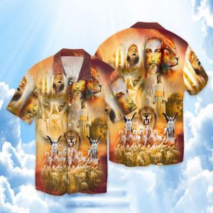 God With Animals 3D Full Print Hawaiian Shirt Shirt - For Men and Women - Fanshubus