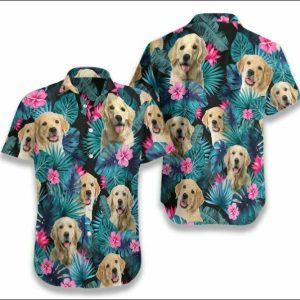 Golden Dog Tropical Hawaiian Shirt- For men and women - Fanshubus